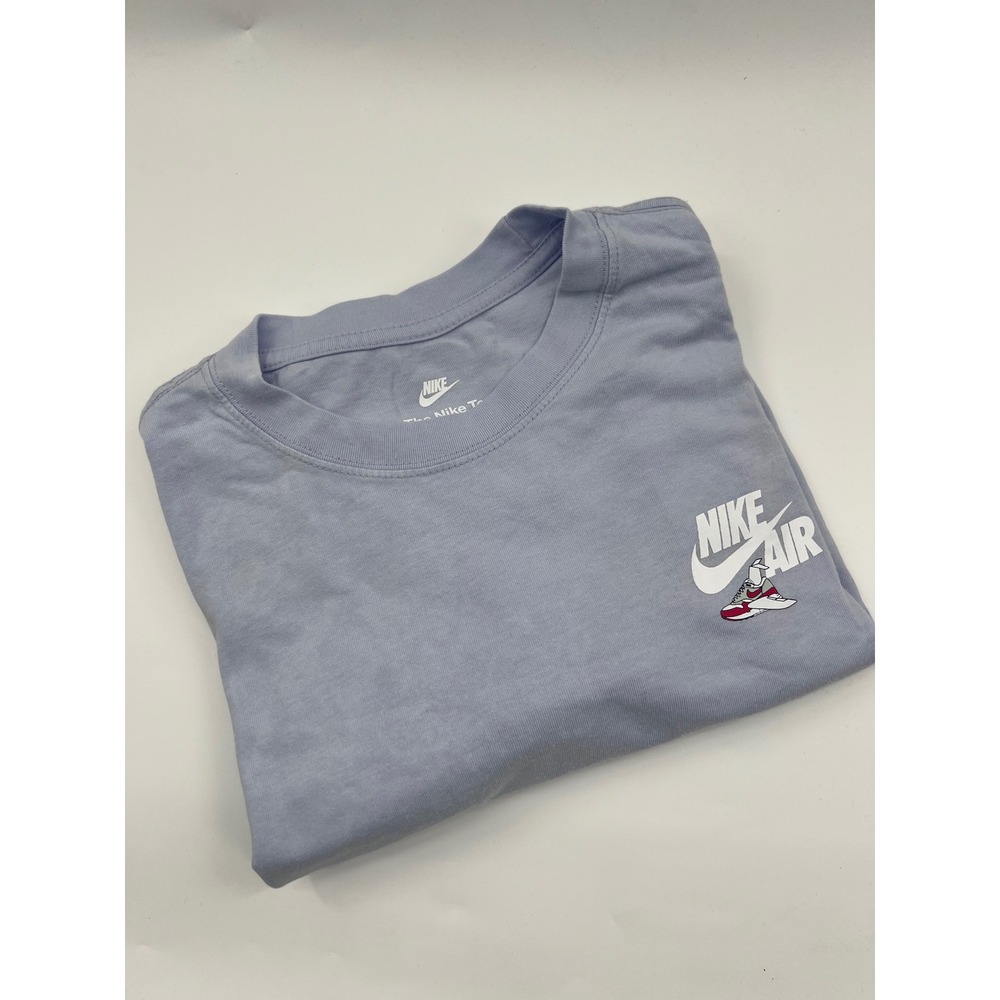 Nike Air Mens Travel By Air Graphic T-Shirt Loose Fit Blue HQ9275-057 M
